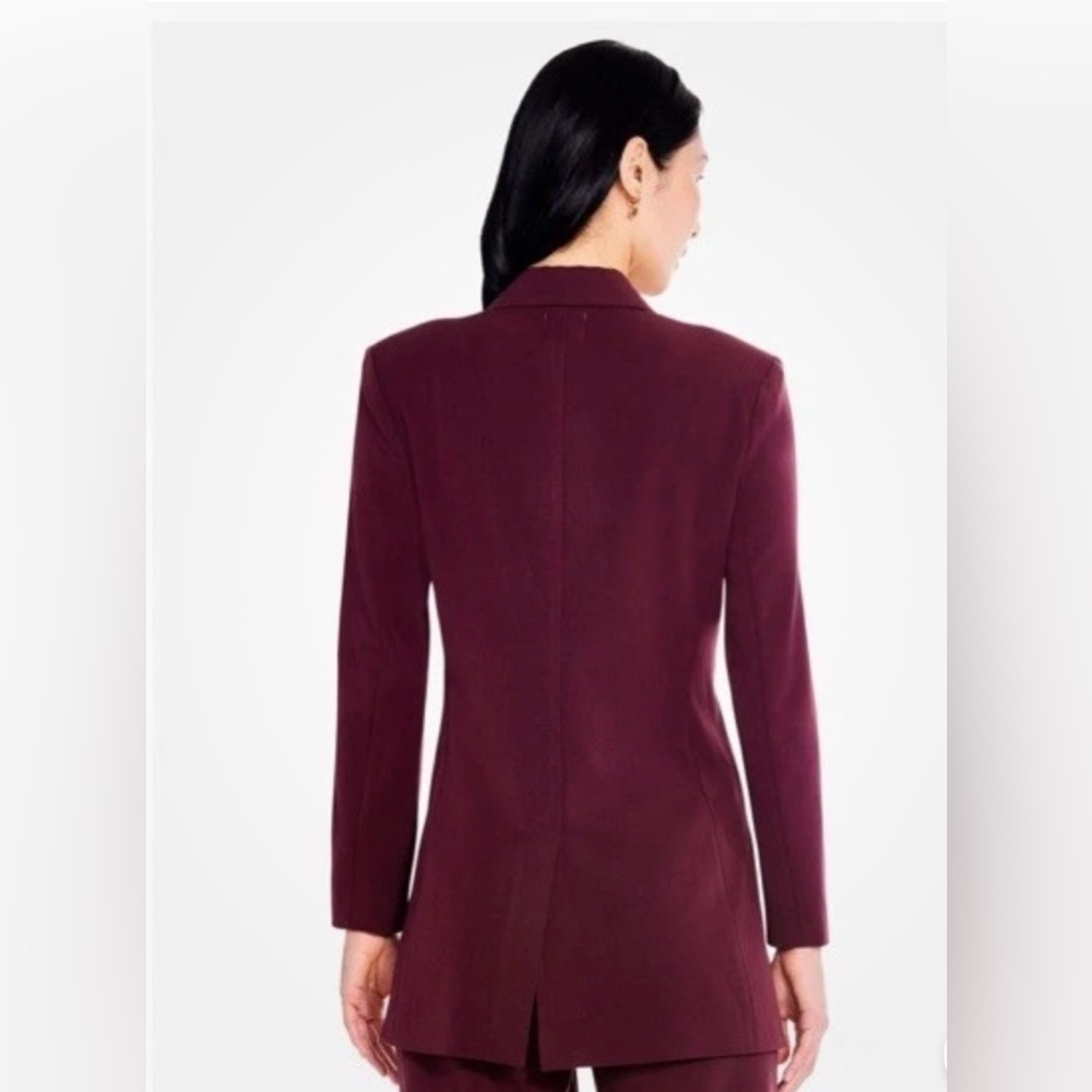 Nic + Zoe The Avenue Blazer Red Wine Color One Button Blazer Size 2 - Picture 4 of 9